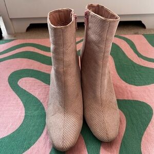 Pink suede ankle boots